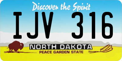 ND license plate IJV316