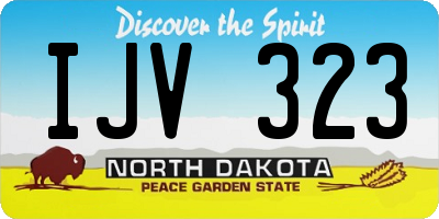 ND license plate IJV323