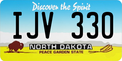 ND license plate IJV330