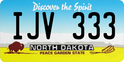 ND license plate IJV333