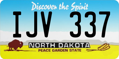 ND license plate IJV337