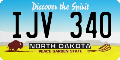 ND license plate IJV340