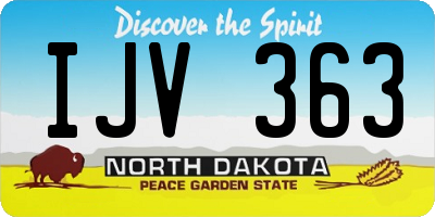 ND license plate IJV363