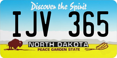 ND license plate IJV365