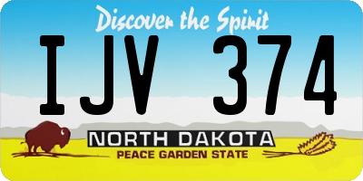 ND license plate IJV374