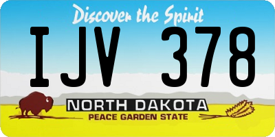 ND license plate IJV378
