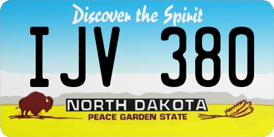 ND license plate IJV380