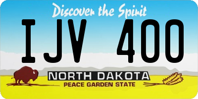 ND license plate IJV400