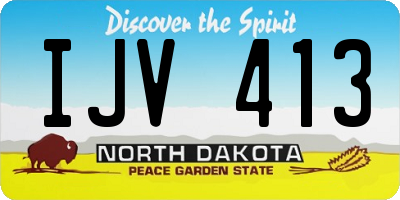 ND license plate IJV413