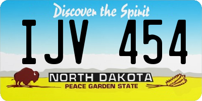 ND license plate IJV454