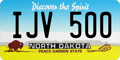 ND license plate IJV500