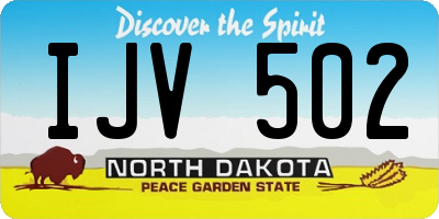 ND license plate IJV502