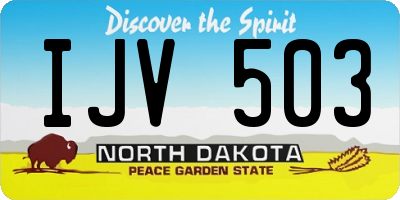 ND license plate IJV503
