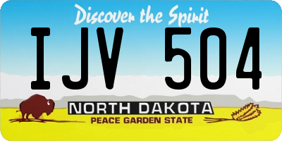ND license plate IJV504