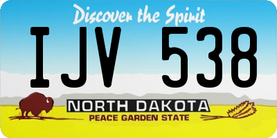 ND license plate IJV538