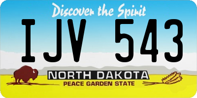 ND license plate IJV543