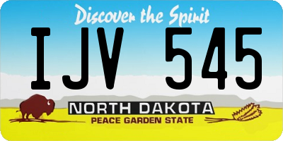 ND license plate IJV545