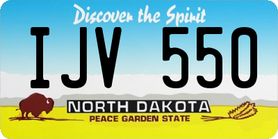 ND license plate IJV550