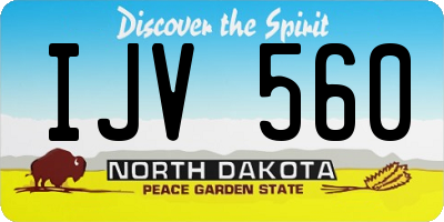 ND license plate IJV560