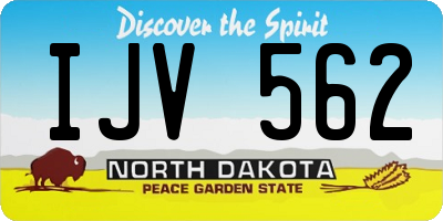 ND license plate IJV562