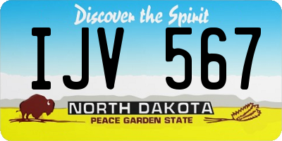 ND license plate IJV567