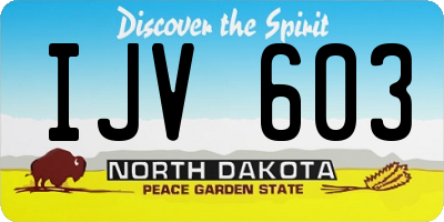 ND license plate IJV603