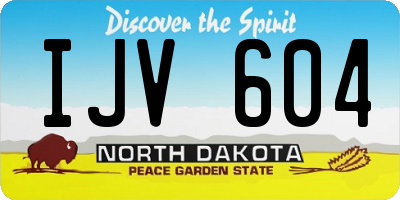 ND license plate IJV604