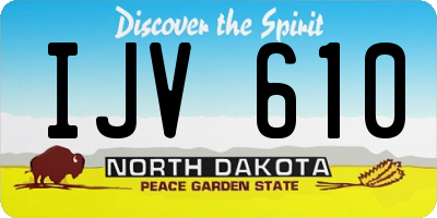 ND license plate IJV610