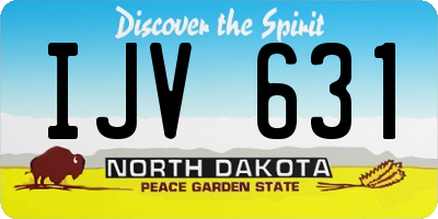 ND license plate IJV631