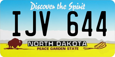 ND license plate IJV644