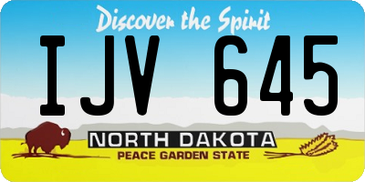 ND license plate IJV645