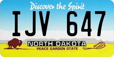 ND license plate IJV647