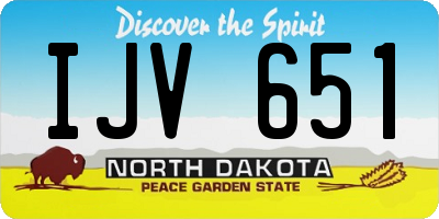 ND license plate IJV651
