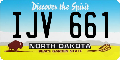 ND license plate IJV661