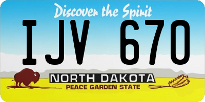 ND license plate IJV670