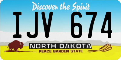 ND license plate IJV674