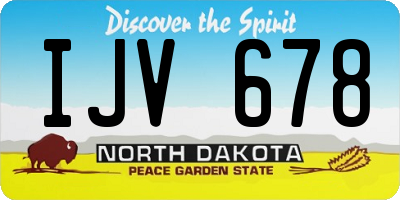 ND license plate IJV678