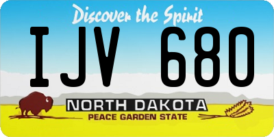 ND license plate IJV680