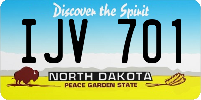 ND license plate IJV701