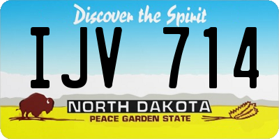 ND license plate IJV714