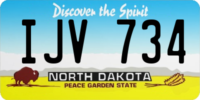 ND license plate IJV734