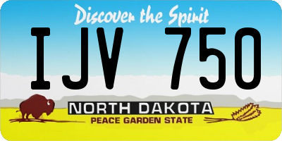 ND license plate IJV750