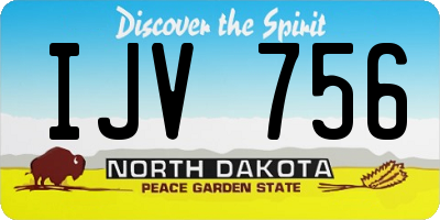 ND license plate IJV756