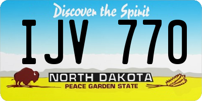 ND license plate IJV770