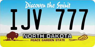 ND license plate IJV777