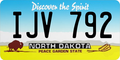 ND license plate IJV792