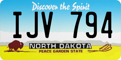 ND license plate IJV794