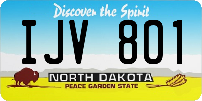 ND license plate IJV801