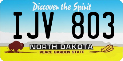 ND license plate IJV803