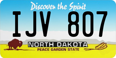 ND license plate IJV807